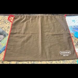 Coach Brown Drawstring Dust Bag Storage Cover 18.5 x 15.5